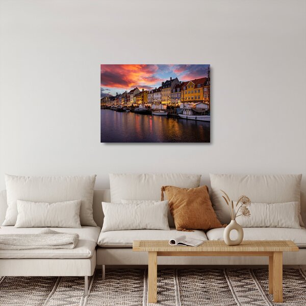 Skleněný obraz - Nyhavn, Kodaň (70x50 cm)