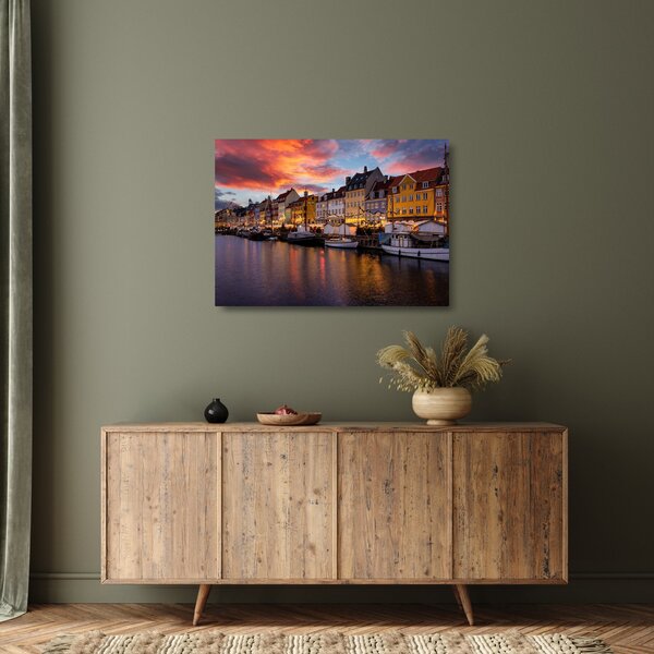 Skleněný obraz - Nyhavn, Kodaň (70x50 cm)