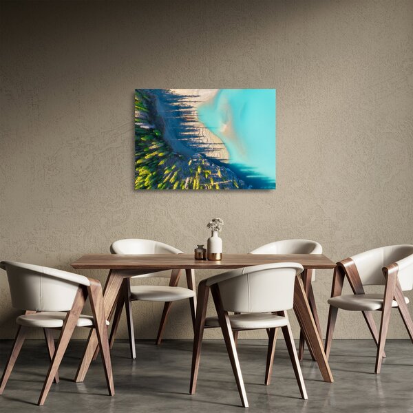 Skleněný obraz - Pohled na jezero (70x50 cm)