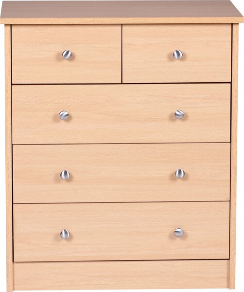 Designová dřevěná komoda PRUE 60 x 70 x 35 cm buk s 5 zásuvkami