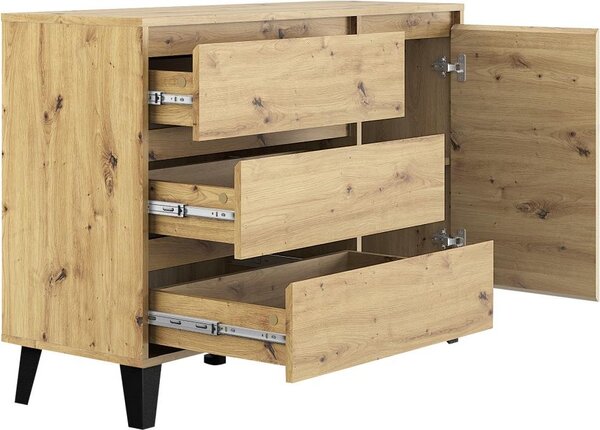 Kondela Jednodveřová komoda se zásuvkou Bogan New 1D3S - dub artisan
