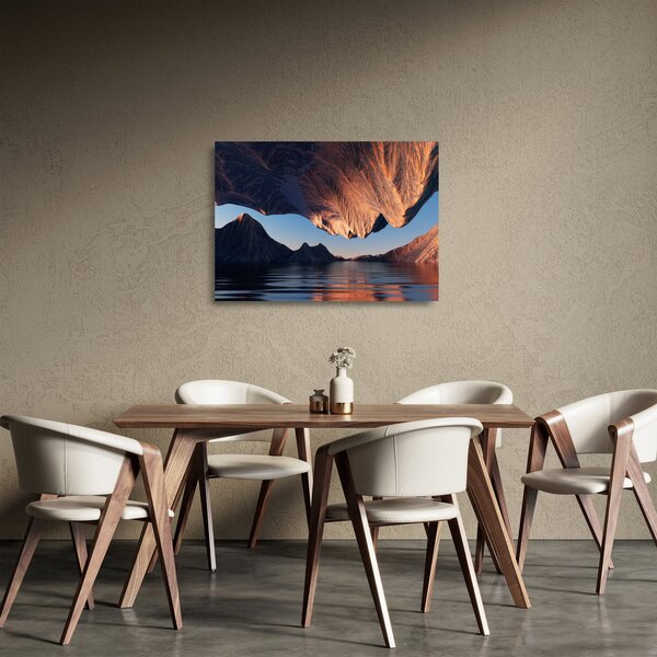 Skleněný obraz - 3D útesy (70x50 cm)