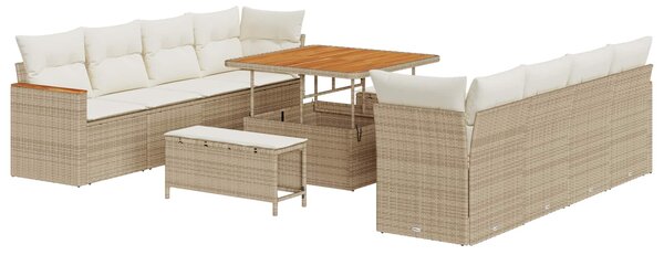 Sada zahradních pohovek 11 ks Béžová polyratan 3362896