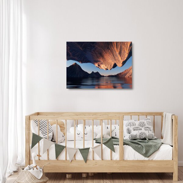 Skleněný obraz - 3D útesy (70x50 cm)