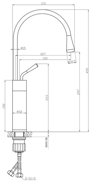 Invena Gabro umyvadlová baterie stojící bílá-měděná BU-33-W18
