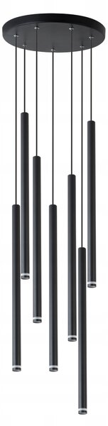 Lampa sufitowa wisząca żyrandol LED 7x G9 objímka KULATÁ černá