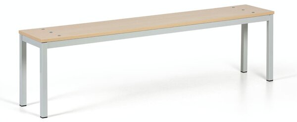 Šatní lavice, sedák - lamino, délka 1500 mm, šedé nohy, bříza