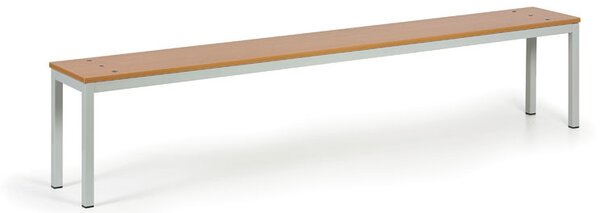 Šatní lavice, sedák - lamino, délka 2000 mm, šedé nohy, buk