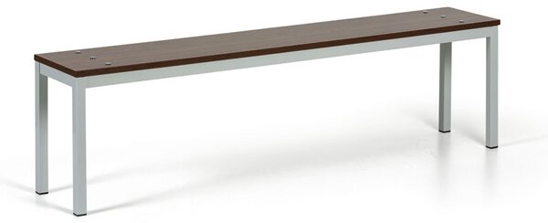 Šatní lavice, sedák - lamino, délka 1500 mm, šedé nohy, ořech