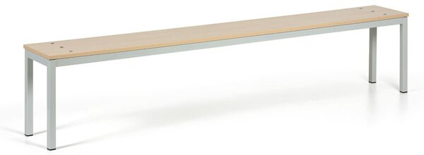 Šatní lavice, sedák - lamino, délka 2000 mm, šedé nohy, bříza