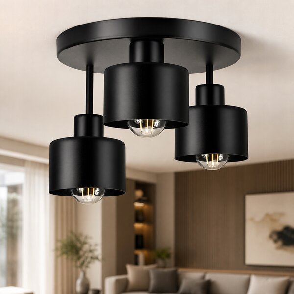 Stropní svítidlo Luxolar černé kovové moderní 3x E27 60W