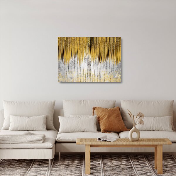 Skleněný obraz - Zlaté čáry (70x50 cm)