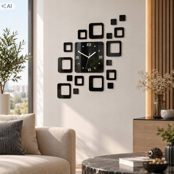 Nástěnné hodiny ModernClock černé 60 cm