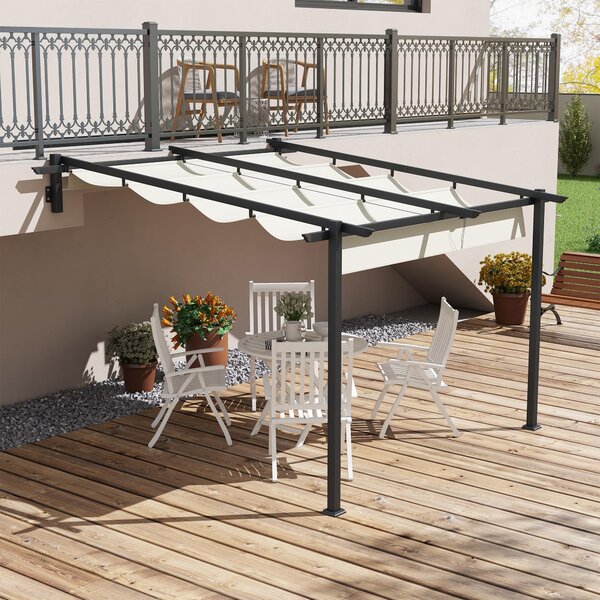 Outsunny altán cca 3 x 3 m pergola Větruodolný kryt terasy pro zahradu