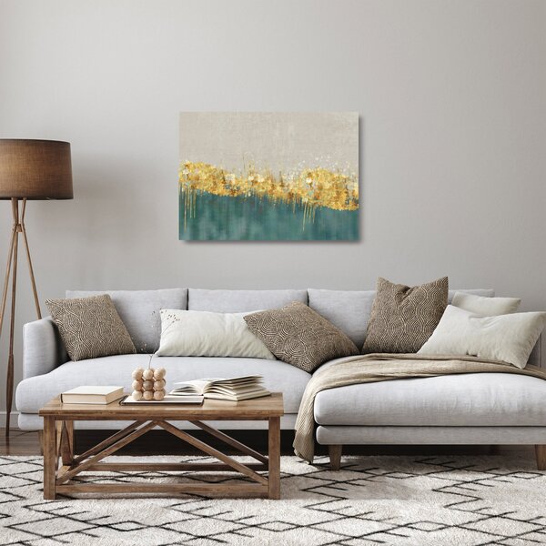 Skleněný obraz - Textrura se zlatým dekorem (70x50 cm)