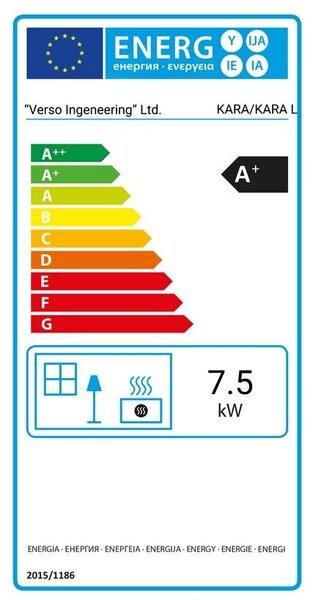 Kamna na dřevo Verso Kara - 7,5 kW | Elegantní design a výkonné vytápění