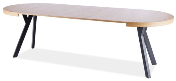 Rozkládací jídelní stůl 100-250 cm Daphne (dub + černá) (pro 4 až 8 osob)
