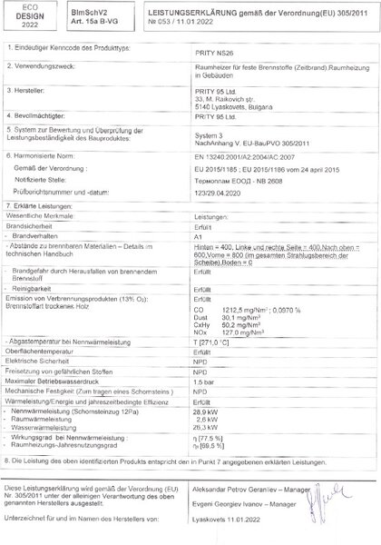 PRITY krbová kamna s výměníkem NS26 (Výprodej)
