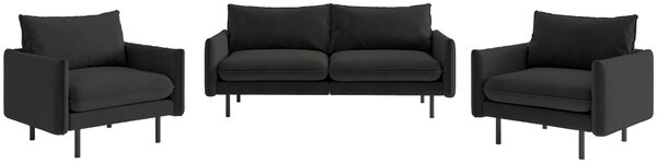 SEDACÍ SESTAVA, textil, tmavě šedá Livetastic - Online Only sedačky, Online Only