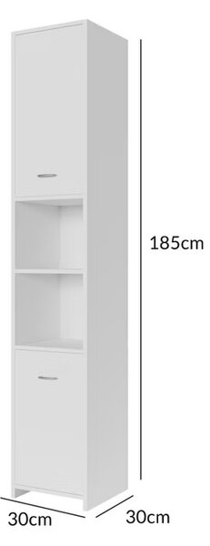 Casaria Koupelnová sestava 3-dílná (vysoká skříň 2x, skříň pod umyvadlo), bílá 992292