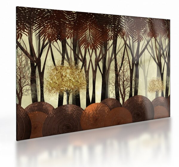 Skleněný obraz - Dekorativní les (70x50 cm)