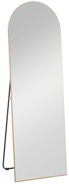 HOMCOM Zrcadlo v plné výšce, 50 x 150 cm, stojací zrcadlo, velké bezrámové nástěnné zrcadlo, do obývacího pokoje, ložnice, zlatý odstín | Aosom