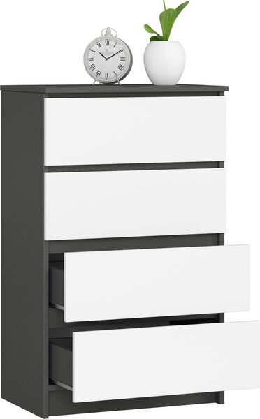 AKORD Furniture Factory OP0LK-6SZARBIA003, Bílá, 4 zásuvka/zásuvek, Matný, 16 mm, 51 cm, 400 mm