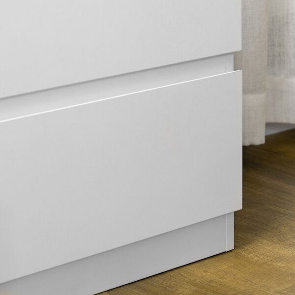 HOMCOM Komoda se 3 zásuvkami - Moderní design s měkkým zavíráním pro ložnici a obývací pokoj - 60 x 38 x 100 cm, bílá | Aosom