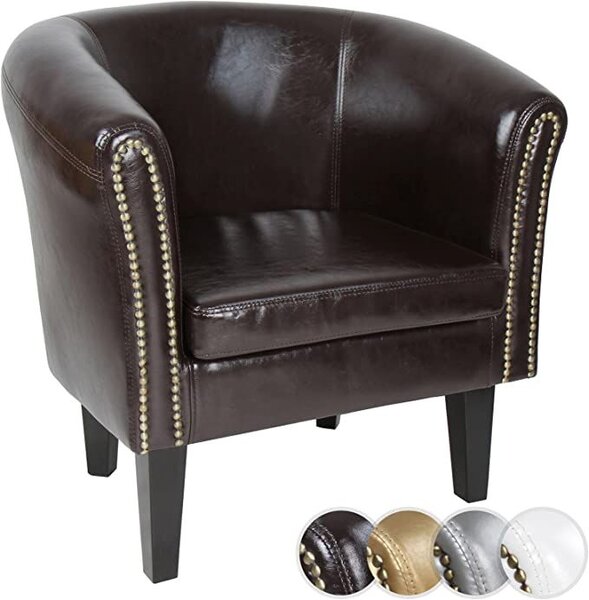 Miadomodo Křeslo Chesterfield, 58x71x70 cm, hnědé