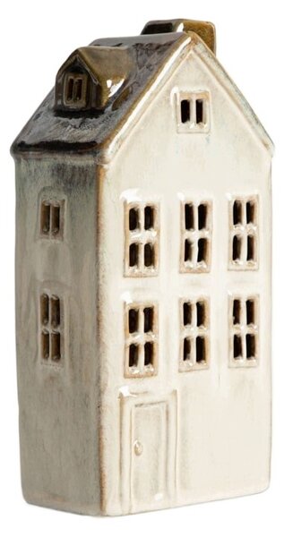 LED dekorace VILLAGE činžovní dům široká šedá 14,3x9,1x18,1 cm HOMLA