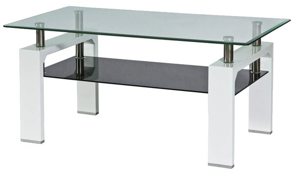 Konferenční stolek Lilla (sklo + bílá). Vlastní profesionální přeprava až k Vám domů 1050417