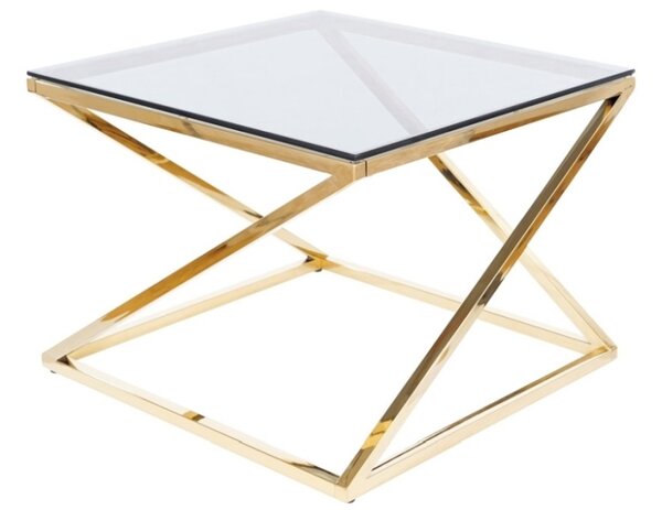 Konferenční stolek Leland (sklo + zlatá). Vlastní profesionální přeprava až k Vám domů 1050401