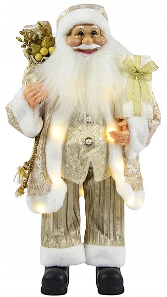 Figurka Svatého Mikuláše s LED podsvícením - Luxusní, zlatý plášť 60 cm