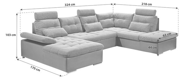 ROHOVÁ SEDAČKA, textil, kompozitní dřevo, tmavě hnědá, světle hnědá MID.YOU - Sedací soupravy, Online Only