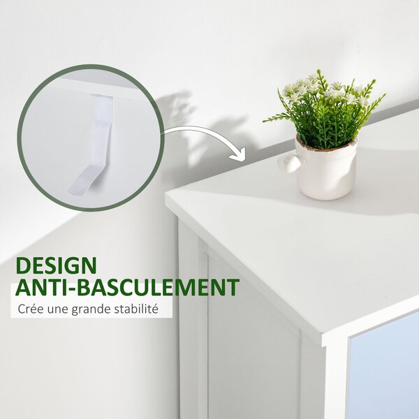 HOMCOM Vícebarevná komoda s 5 zásuvkami - úložný kabinet s kovovými úchytkami z MDF - rozměry 45D x 30Š x 95,4V cm | Aosom