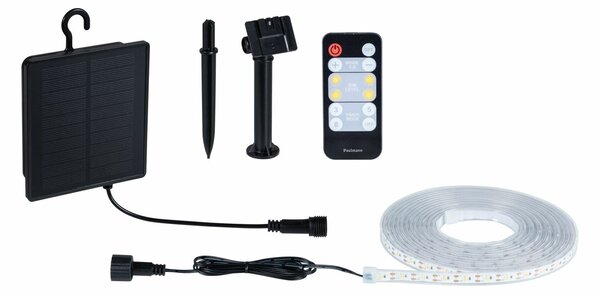 PAULMANN LED pásek solární vč. dálkový ovladač 5m IP44 2,8W 51lm/m 60 LEDs/m 3000K