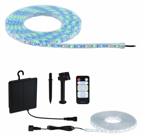 PAULMANN LED pásek solární vč. dálkový ovladač 5m IP44 3,2W 22lm/m 60 LEDs/m RGB