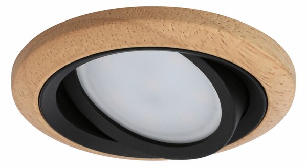 PAULMANN LED vestavné svítidlo Lanati 3ks sada kruhové 84mm 30° Coin 3x6W 230V 2700K dub/černá mat