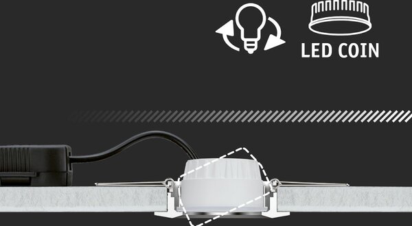 PAULMANN LED vestavné svítidlo Nova Coin 3ks sada kruhové 84mm 50° 3x2,8W 230V 4000K černá mat