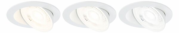 PAULMANN LED vestavné svítidlo White Select Aumus 3ks sada kruhové 105mm 90° 3x5W 230V stmívatelné 2700 - 6500K bílá