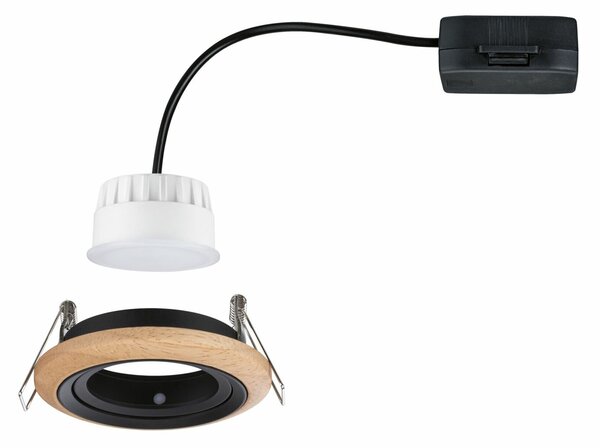 PAULMANN LED vestavné svítidlo Lanati spot kruhové 84mm 30° Coin 6W 230V 2700K dub/černá mat