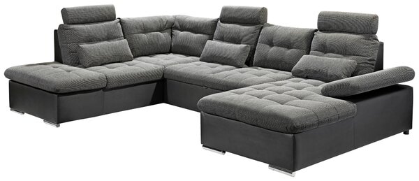 ROHOVÁ SEDAČKA, textil, šedá, černá MID.YOU - Sedací soupravy, Online Only