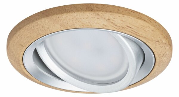 PAULMANN LED vestavné svítidlo Lanati spot kruhové 84mm 30° Coin 6W 230V 2700K dub/hliník broušený