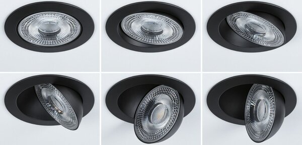 PAULMANN LED vestavné svítidlo White Select Aumus 3ks sada kruhové 105mm 90° 3x5W 230V stmívatelné 2700 - 6500K černá