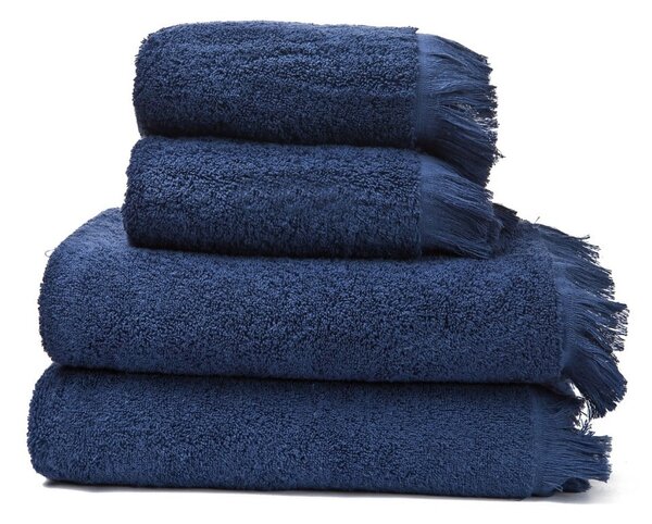 Sada 2 námořnicky modrých ručníků a 2 osušek ze 100% bavlny Bonami Selection, 50 x 90 + 70 x 140 cm