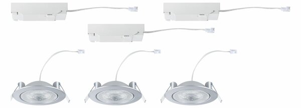 PAULMANN LED vestavné svítidlo White Select Aumus 3ks sada kruhové 105mm 90° 3x5W 230V stmívatelné 2700 - 6500K matný chrom