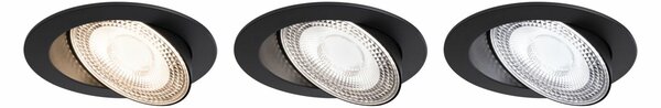 PAULMANN LED vestavné svítidlo White Select Aumus 3ks sada kruhové 105mm 90° 3x5W 230V stmívatelné 2700 - 6500K černá