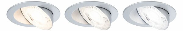PAULMANN LED vestavné svítidlo White Select Aumus 3ks sada kruhové 105mm 90° 3x5W 230V stmívatelné 2700 - 6500K matný chrom