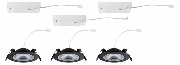 PAULMANN LED vestavné svítidlo White Select Aumus 3ks sada kruhové 105mm 90° 3x5W 230V stmívatelné 2700 - 6500K černá