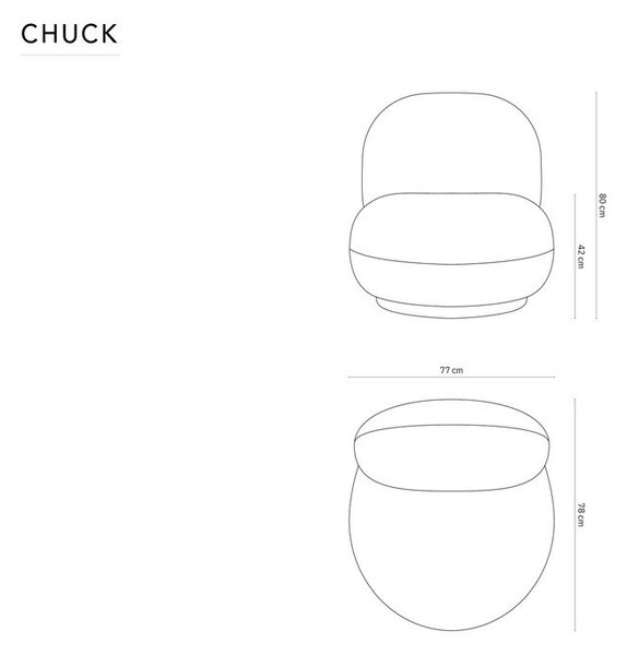 Světle modré otočné žinylkové křeslo Chuck – Micadoni